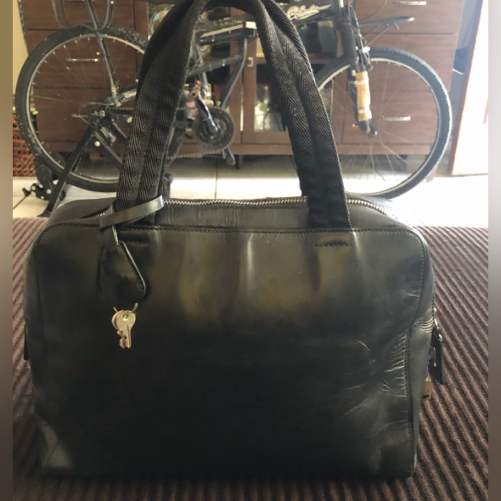Prada Black Textured Leather Bag
